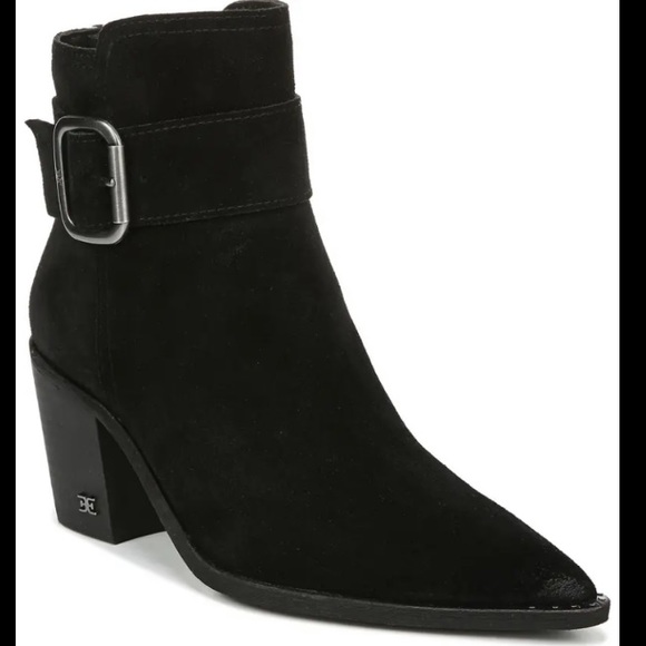 Sam Edelman Leonia Pointed Toe Black Bootie - Picture 2 of 5
